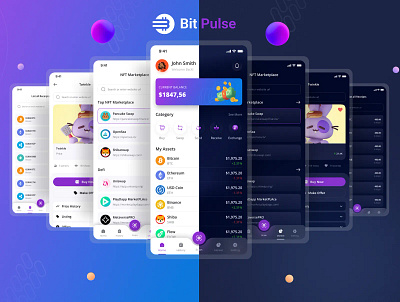 Bit Pulse - Crypto Wallet Mobile App app best crypto wallet best wallet app bitcoin wallet blockchain wallet crypto wallet fintech mobile app nft wallet personal wallet wallet app wallet app design