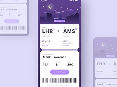Airport Boarding Pass app dailyui graphic design mobile ui ux