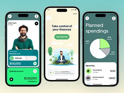Finance App Design app appsdesign design figma finance illustration typography ui uiux ux