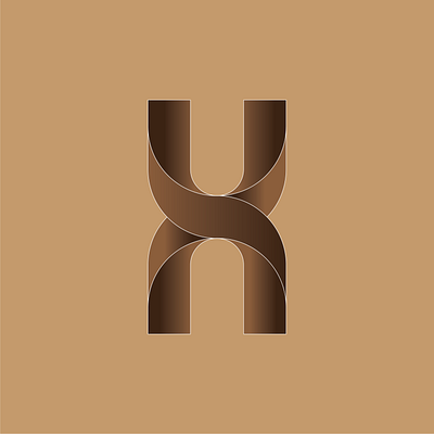 H branding brown clean gold graphic design h letter logo simple typography ui vector