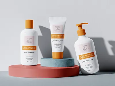 Flora&Noor | Label and Packaging Design 3d modeling 3d rendering branding design logo logo design packaging packaging design packaging design