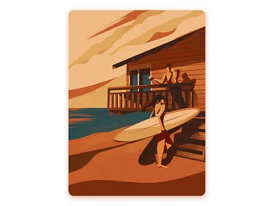 Éternel été art art direction artwork beach book cover couple editorial graphic design illustration magazine poster print procreate procreate illustration summer surfing warm