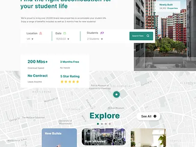 Student Accommodation Site design figma graphic design motion graphics student accommodation ui uiux website