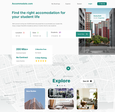 Student Accommodation Site design figma graphic design motion graphics student accommodation ui uiux website
