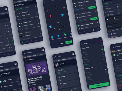 VPG - Mobile app design esports fabulo gaming league mobile rankings responsive table tournaments ui ux