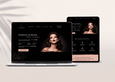 Landing page for MakeUp school design figma landing page tilda ui website