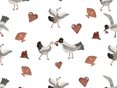 Valentine's Day Pattern Collab. Pajama Print animal design illustration pattern print valentines day