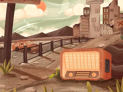 Illustration : Post Apocalyptic affinitydesigner branding children illustration design fanart illustration illustration art logo sketch