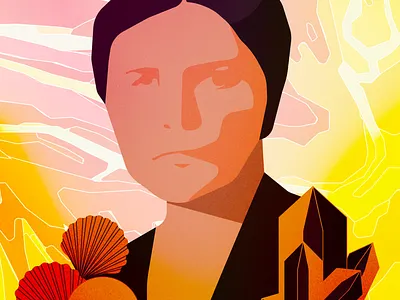 Moldova's first female geologist feminist flat geologist illustration portrait vector woman