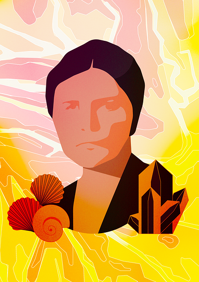 Moldova's first female geologist feminist flat geologist illustration portrait vector woman