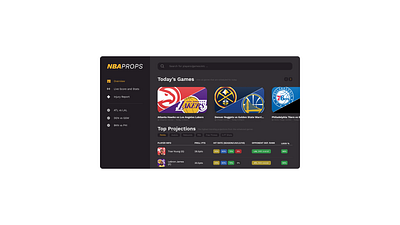 NBAProps Dashboard basketball design graphic design nba sports ui