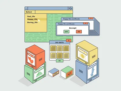 Stay happy art banner cartoon certificate collection colors concept cute design flat happy illustration life lifestyle love pastel vector vintage windows windows2