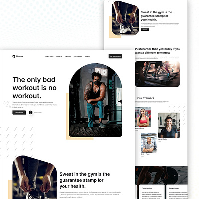 Optimized Design For A Fitness Website design figma fitness gym health shoes technologies trainers ui ux website workout