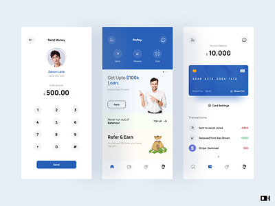 FinPay: Payment App Design branding clean design dribbble dribbble best shot fintech mobile money payment payment app product send money typography ui uidesign uiux ux uxdesign wallet