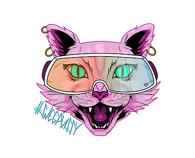 Snowboarding Sticker Art adobeillustrator art cat color design female girl power graphic design iillustration lettering nature snowboarding sport sticker winter