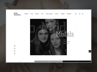 Website for Model Agency agency creative agency design design studio fashion figma interaction interface minimal model model agency modeling models people photo model ui user experience web web design web interface
