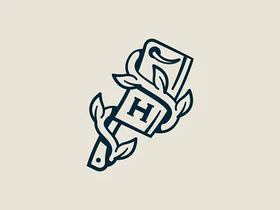 Heirloom Cleaver & Vine butcher chef cleaver logo vine