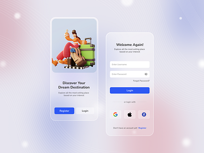 Travel App Onboarding app design mobile onboarding screen travelling ui