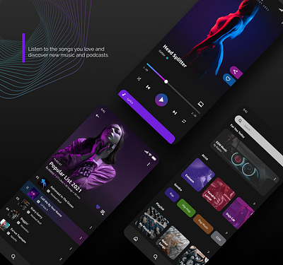 Music Player graphic design ui