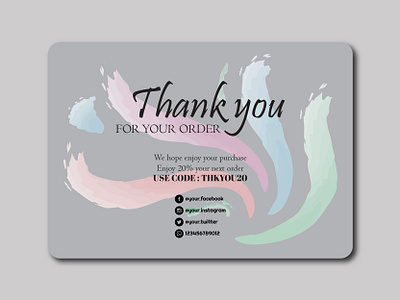 Thank you card aesthetic graphic design
