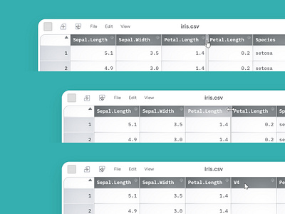 Edit a column's width or placement column csv data spreadsheet table ux