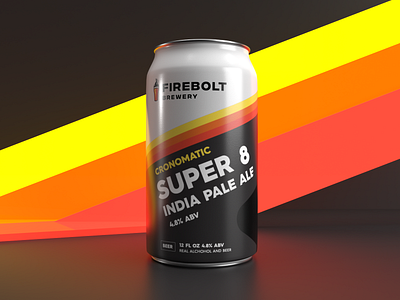 Firebolt - Super 8 beer brand brand system branding craft beer identity illustration logo packaging print retro stripes typography vhs