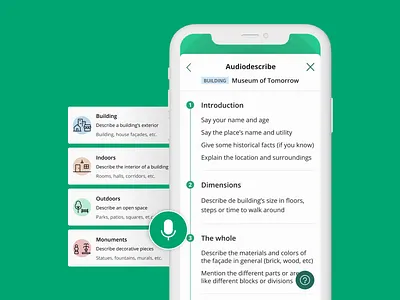 Audiverso Audio Description app cards design icon illustration instructions script ui user interface ux