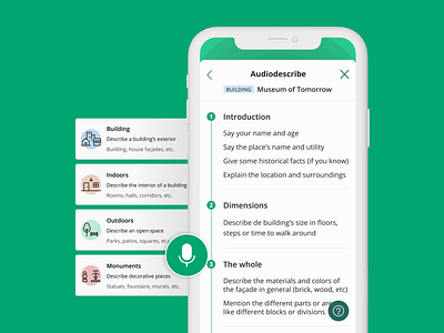Audiverso Audio Description app cards design icon illustration instructions script ui user interface ux
