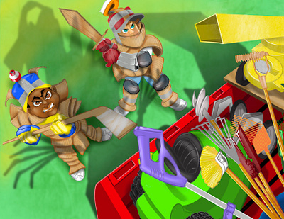 The Siege of AJ Lawn Service childrens illustrator illustration whimsical