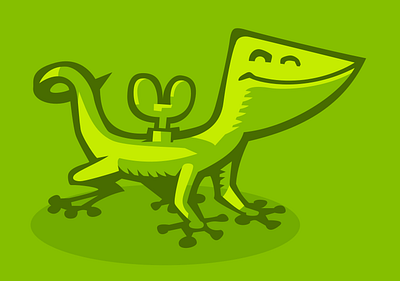 windup gecko gecko green icon illustration lizard logo vector