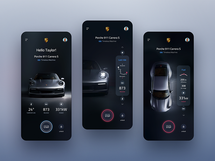 Porsche Car App UI by Chirag Madhu | Designs By Chirag on Dribbble