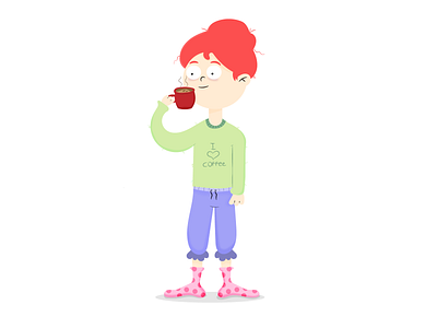 Coffeeholic cafe character characterdesign coffee design espresso flat flatillustration funny girl illustration illustrator morning vector work