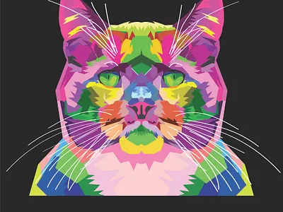 Colorful Cat illustration adobe cat colorful design illustration illustrator vector