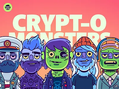 Crypt-O-Monsters NFT character ill illustration monsters nft polygon vampire vector werewolf zombie
