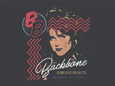 Backbone Hair and Beauty Shirts 80s 90s apparel band tee barber branding hair salon shirt texas vintage