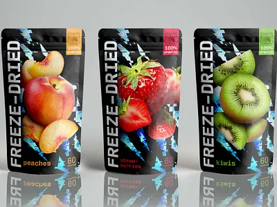 Freeze-Dried Fruit Packaging design graphic design package design packaging product packaging typography