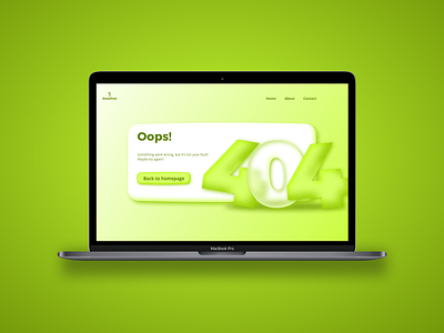 404 Error Page - Claymorphism: Daily UI 007 Challenge 404 branding claymorphism daily ui design environment error page glassmorphism ui ux website