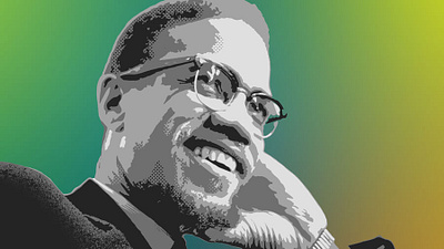 Malcolm X design illustration procreate