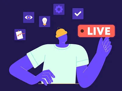 You are live now app branding graphic design illustration live man ui website