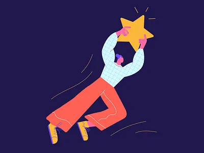Star branding character illustration star ui website woman