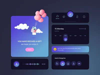 Dark Mobile component component component design desktop component mobile app mobile component mobile design ui ui design web component
