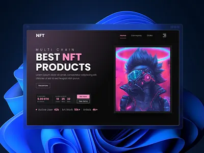 NFT Market Place Website branding figma graphic design marketing place nft ui website
