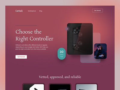 ContaQ Landing Page controller game game controller gradient landingpage