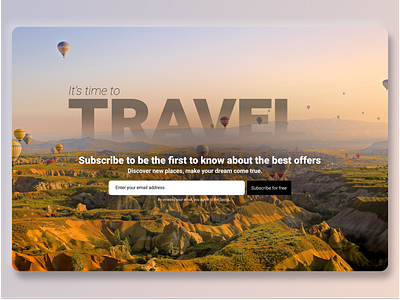 Daily UI Challenge #003 - Landing page design landing page travelling ui ux