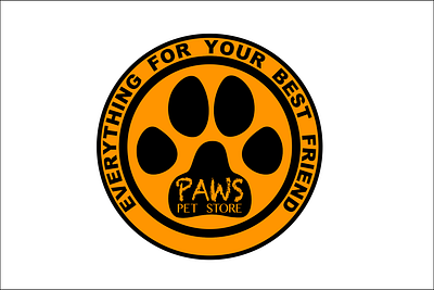 Paws Pet Store Logo graphic design logo logo design vector