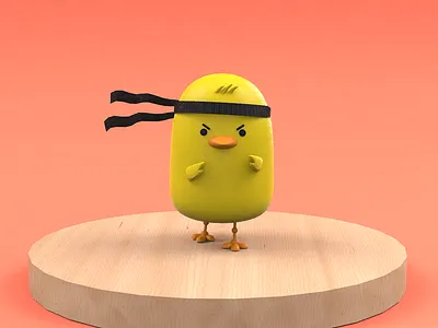 Ninja Chicken character characterdesign chick chicken cinema4d ninja