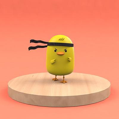 Ninja Chicken character characterdesign chick chicken cinema4d ninja