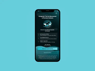 Paywall app blue dark theme features graphic design illustration mobile paywall premium subscription ui ui design ux ux design