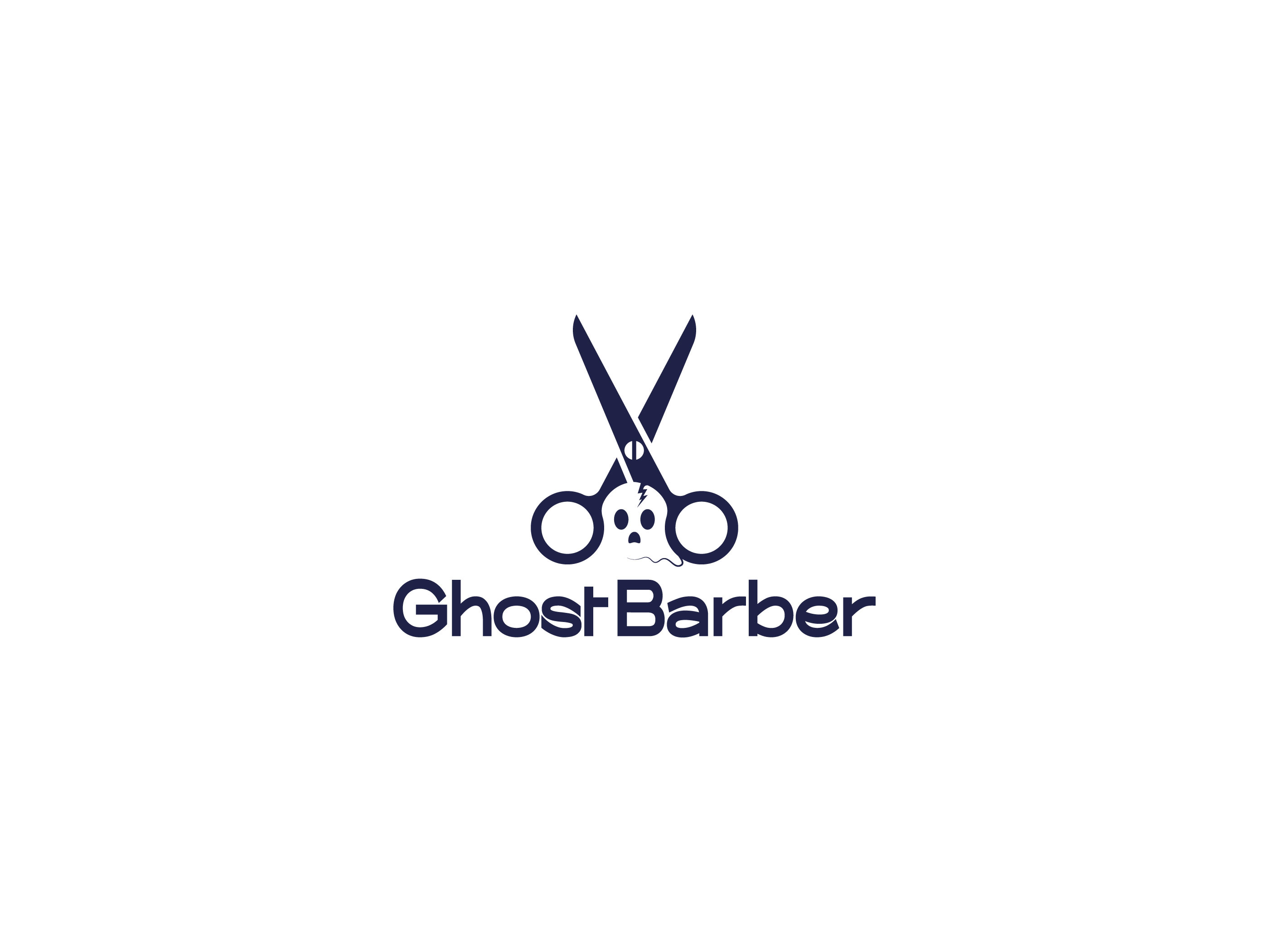 Ghost Barber barberlogo branding creativebranding elegantdesign ghostbarber graphicdesign hairstylist identitydesign logodesign minimalistlogo moderndesign scissorslogo typography uniquebrand visualidentity