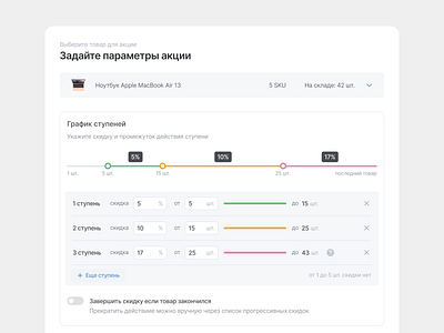 Progressive discount count crm discount interface marketplace progressive sale slider steps ui ux